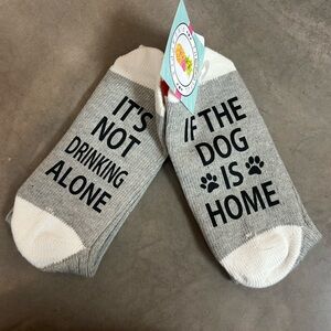 Gray and White Novelty Socks